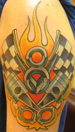 Looking for unique  Tattoos? v-8 tattoo